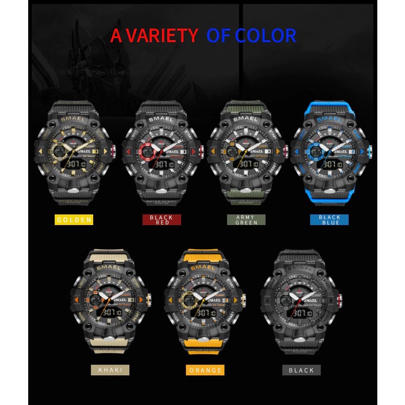 Đồng hồ thể thao nam SMAEL 8040, đồng hồ đeo tay nam thông minh chống nước đẹp chính hãng - TOP WATCH
