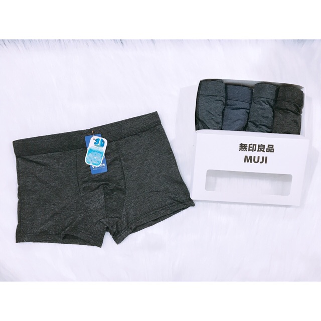Hộp 4 Quần Lót Đùi 3D Boxer Nam Thun Lạnh Co Giãn 4 Chiều