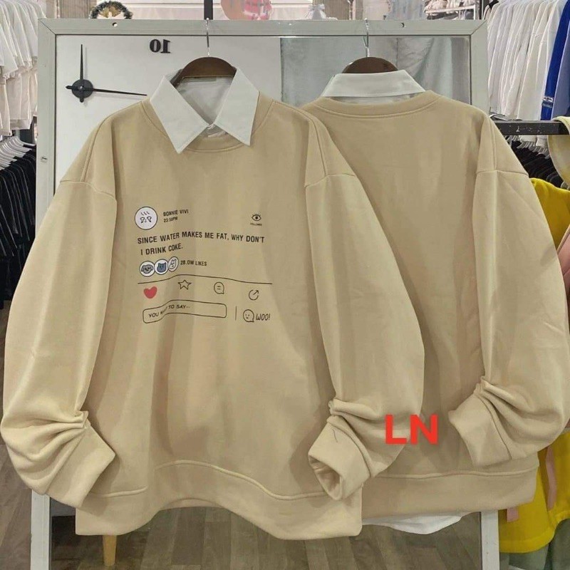 Áo nỉ bo theo mẫu áo LN11