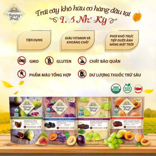 Mận khô hữu cơ Sunny Fruit 150g Trái cây sấy khô hữu cơ Sunny Fruit