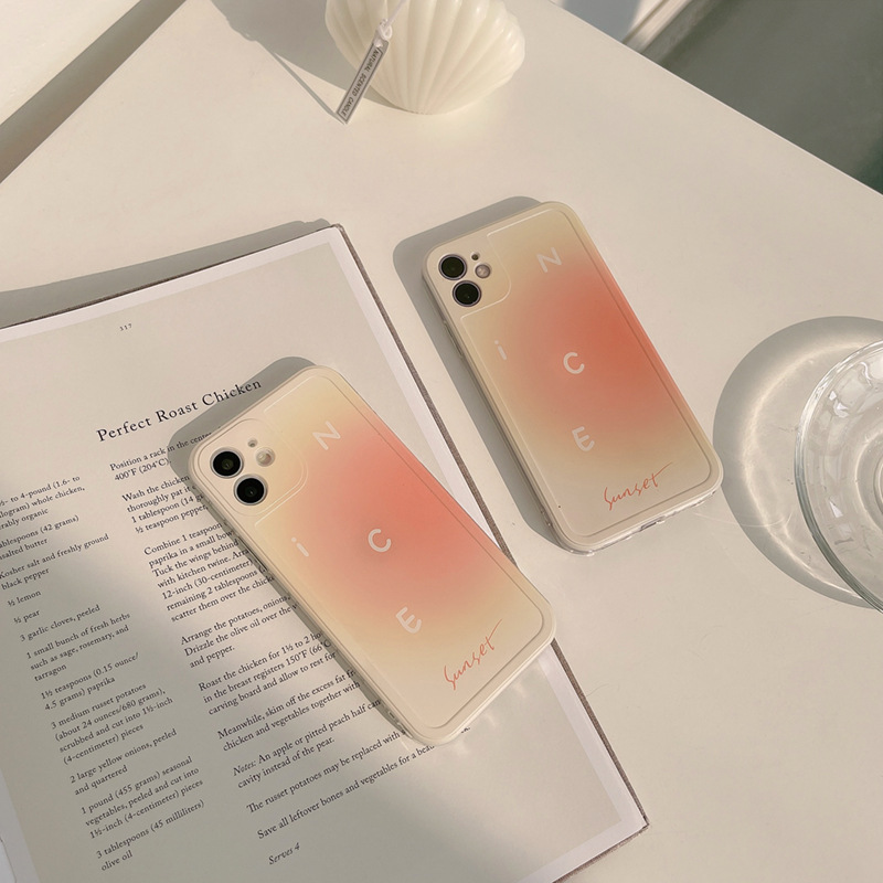 Ốp iphone 11 Ốp điện thoại silicon tpu màu hoàng hôn gradient cho iPhone 11 Pro Max X