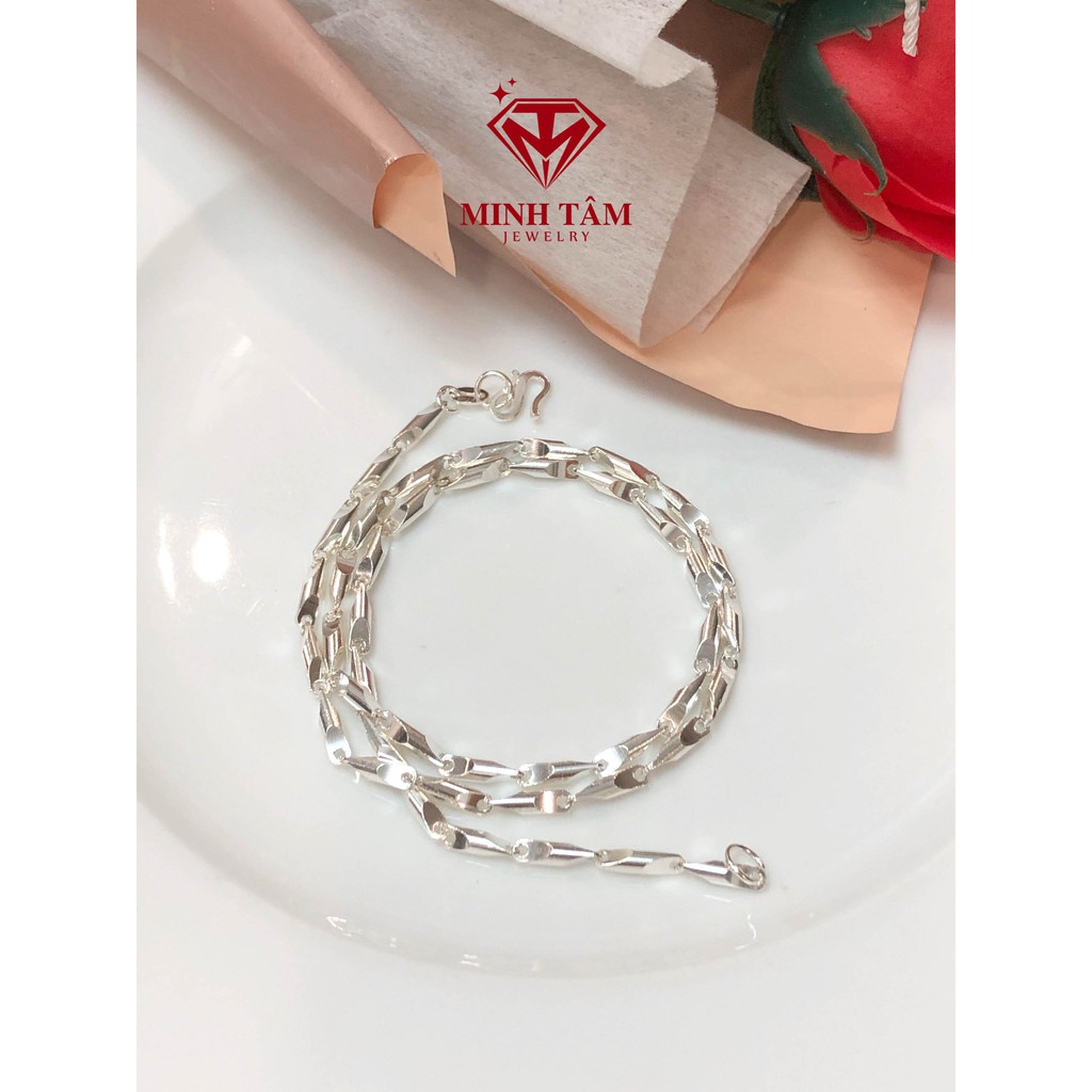 Dây chuyền bạc nam Minh Tâm Jewelry dây mưa trơn nối mắt xích