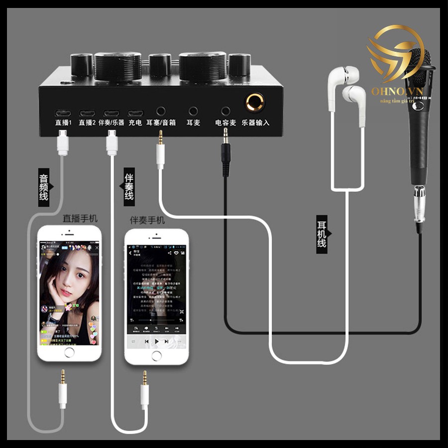  Sound Card Thu Âm Bluetooth V8 Thiết Bị Thu Âm Phụ Kiện Card Âm Thanh - OHNO Việt Nam