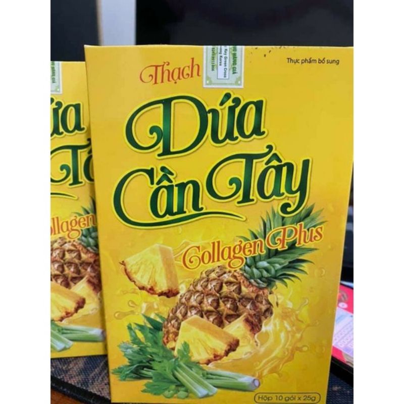 Combo 4 Hộp Thạch Dứa Cần Tây Giảm Cân_Chính hãng Hộp 10 Gói