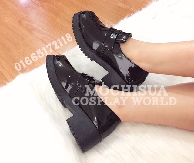 [CÓ SẴN] Giày Học Sinh Nhật JK Cosplay Đen Da Bóng MS226 (Ảnh Thật) | BigBuy360 - bigbuy360.vn