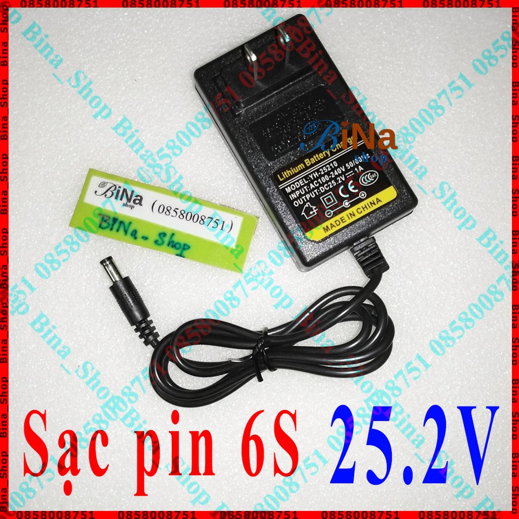 Sạc pin 6S 25.2V 1A có đèn báo sạc pin lithium 18650