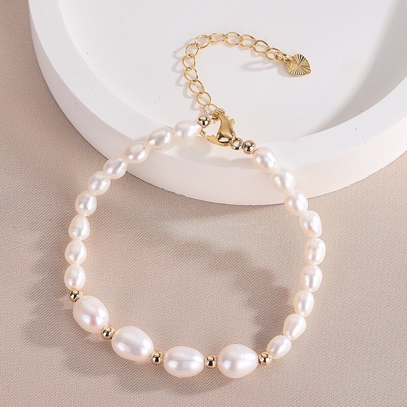 Vòng tay bạc 925 mix size 6 và 10ly - NT08 - Ngọc Trai Trường Thịnh