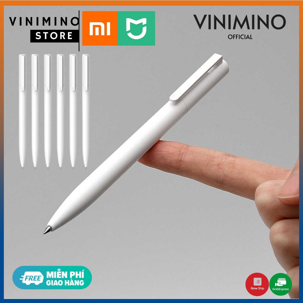 Combo 6 bút bi cao cấp Xiaomi - Bút Trắng [Mực Gel Đen] | Vinimino