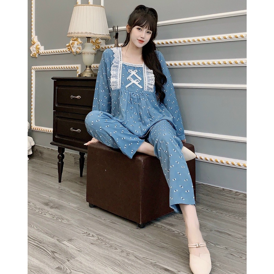 Bộ đồ bầu Lụa Quảng Châu Siêu Đẹp - Đồ bộ ngủ bà bầu mặc nhà Quần áo thời trang cho mẹ giá rẻ Bigsize