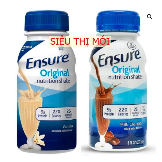 Date 12/23 Thùng 30 chai Sữa Nước Ensure Mỹ hương Vani và Chocola loại 237ml | Siêu Thị Mới