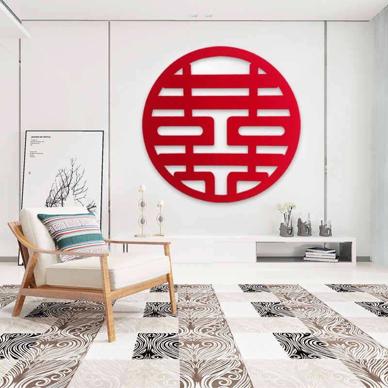 SONG HỶ DÁN TƯỜNG TRANG TRÍ ĐÁM CƯỚI CÓ SIZE TO