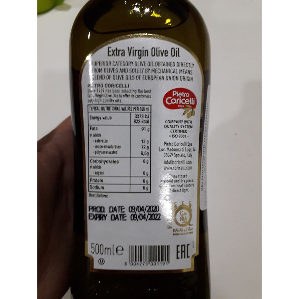 Dầu oliu Extra Virgin Olive Oil 500ml