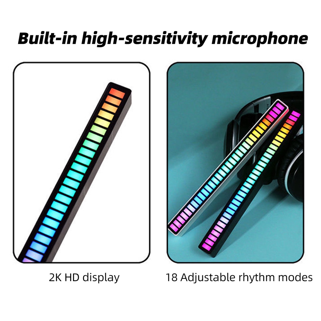 Guugei  Dây Đèn LED RGB Điều Khiển Âm Thanh Nhiều Màu Sắc