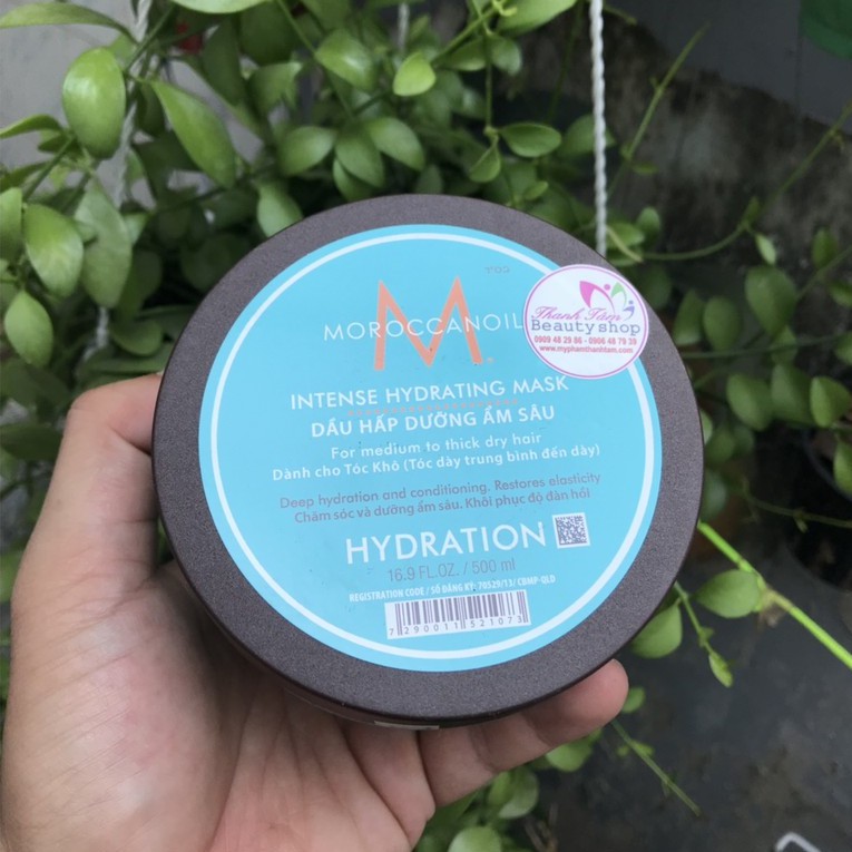 Best Seller Mặt nạ dưỡng ẩm sâu Moroccanoil Hydration Mask (vành đen) cho tóc khô 500ml ( New 2021 )