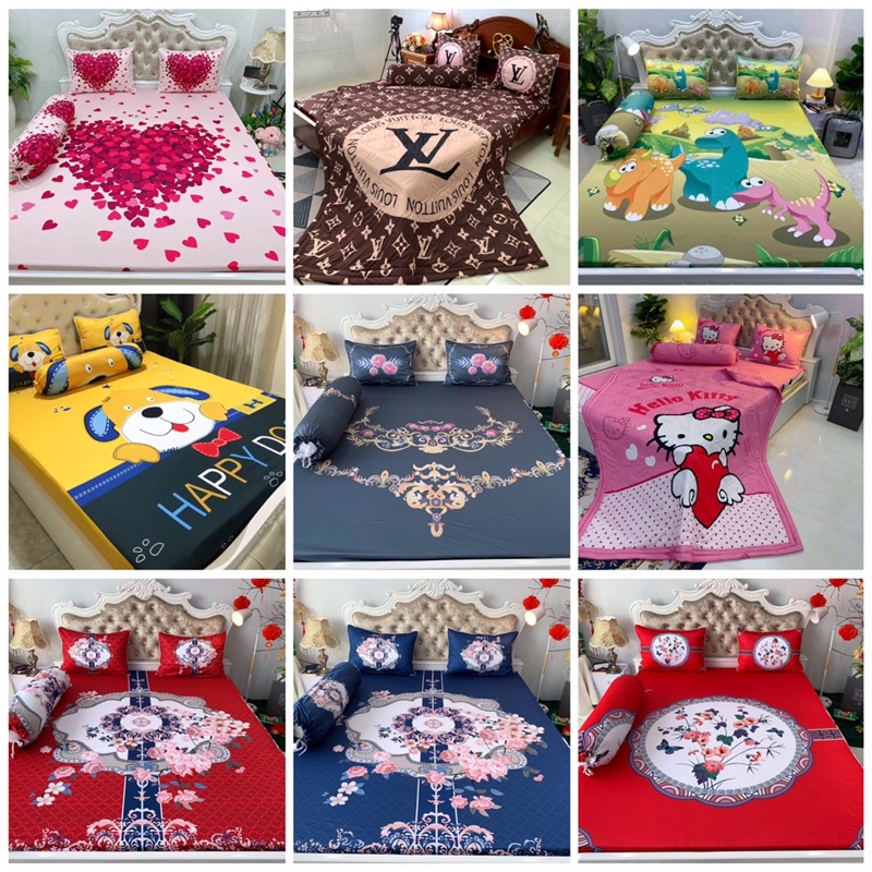 BỘ DRAP THUN Ý 5D CAO CẤP [CHAT CHỌN MẪU] CHẤT SIÊU MÁT LẠNH