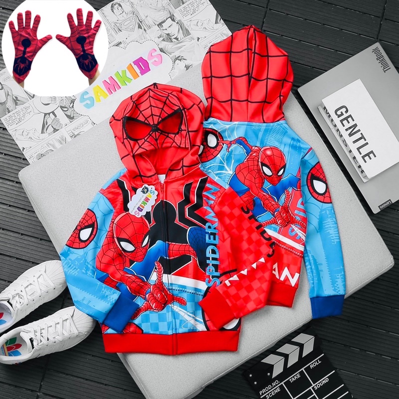 TẶNG KÈM GĂNG TAY / Áo khoác siêu nhân nhện 3D MẪU MỚI