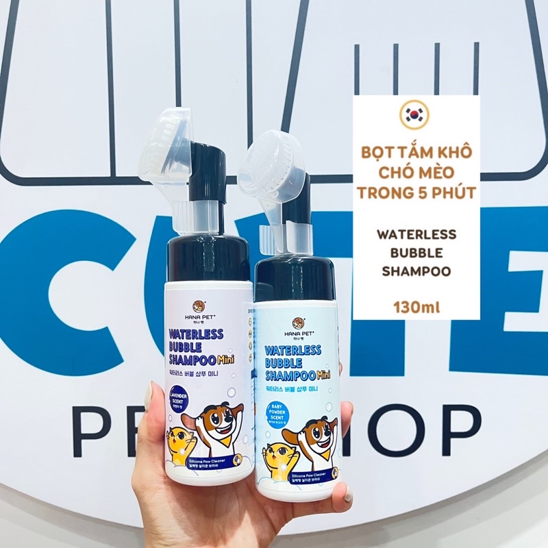 Bọt tắm khô Hana Pet dưỡng lông cho thú cưng Waterless Bubble Shampoo 130ml