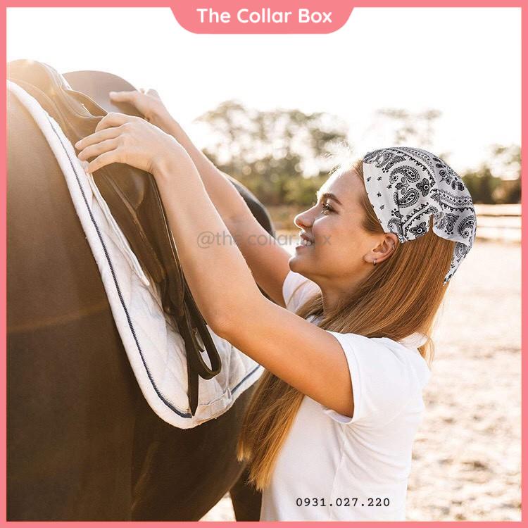 Khăn bandana trùm tóc tam giác có chun sẵn nhiều mẫu - Mã TT001