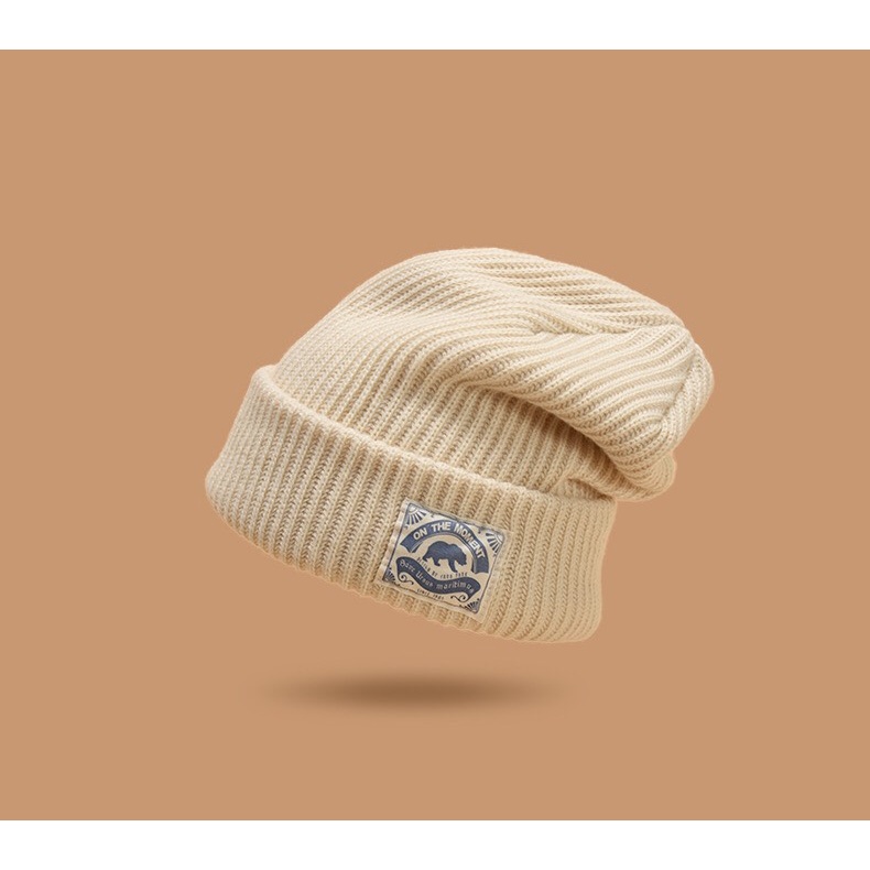 Mũ len TUMIE ôm nữa đầu  gắn tag on the moment, nón beanie nam  nữ phong cách Unisex