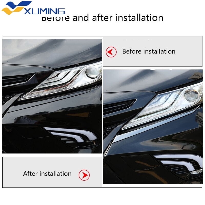 Viền Inox BọC ĐèN Pha Cho Toyota Camry 2018 2019 2020 8th