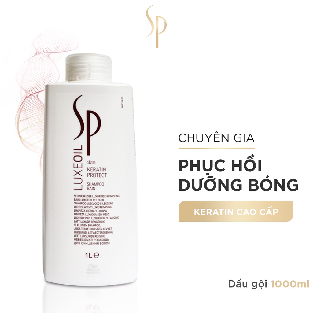 Combo Gội Xả Hấp SP Luxe Oil Keratin Phục Hồi Tóc Cao Cấp, Chăm Sóc Tóc Bóng Khoẻ Từ Gốc Tới Ngọn 550ml - 2400ml