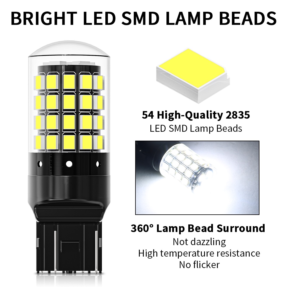 1 Đèn LED Phanh 1156 BA15S BAU15S 1157 Bay15d T20 7440 7443 2835 54SMD Siêu Sáng Cho Xe Hơi