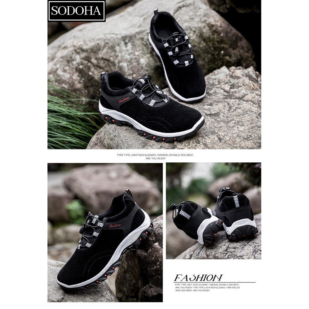 Giày Sneaker Thể Thao Nam SODOHA SDH3688B Màu Đen