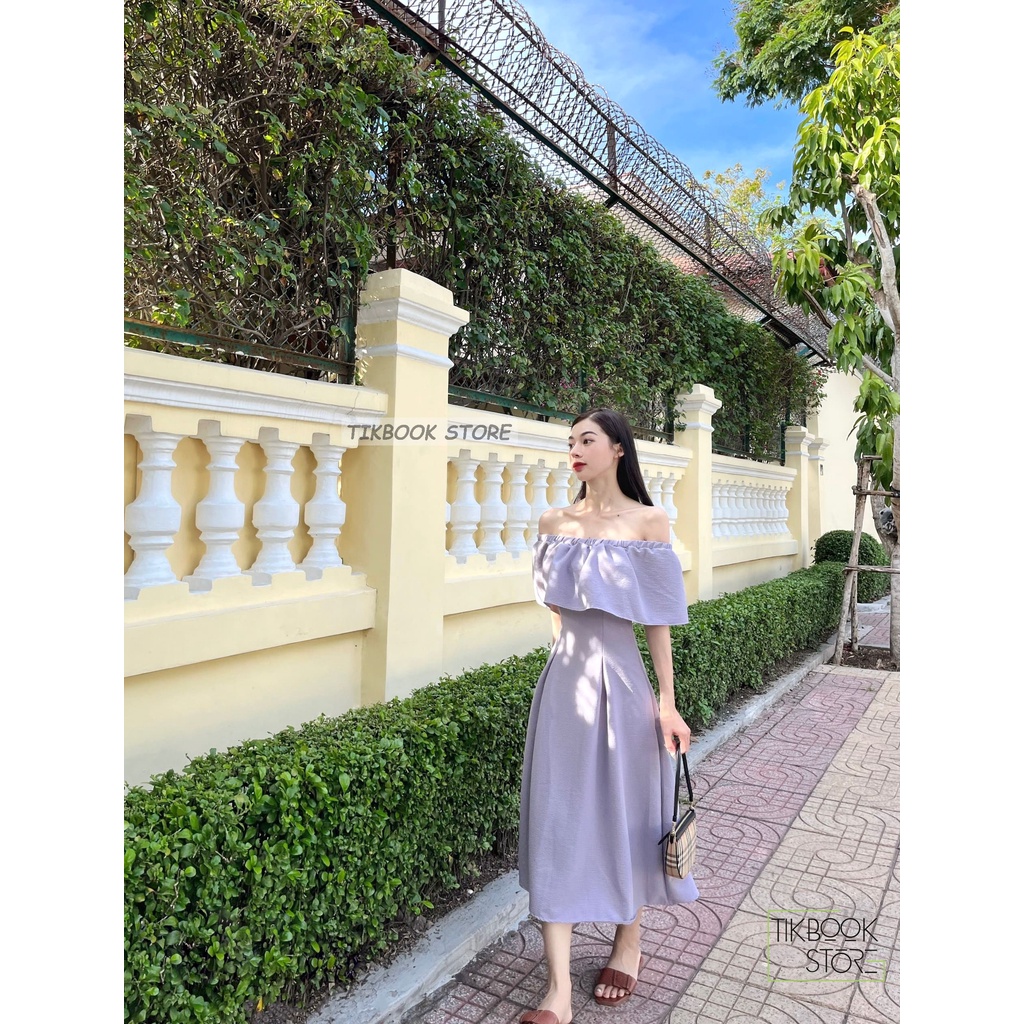 CÓ SẴN - Váy dài trễ vai mùa hè hot trend - Tikbook Store