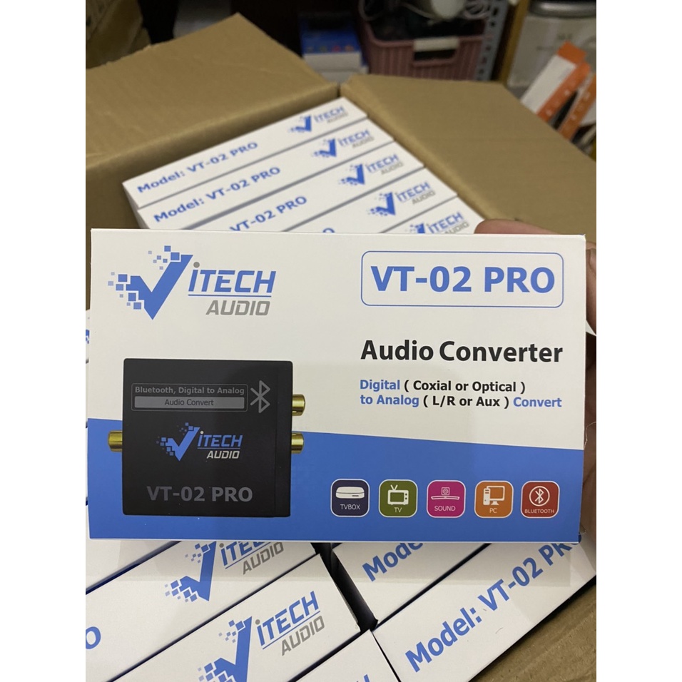 Bộ Chuyển Âm thanh Vitech VT-02Pro Optical Sang Audio AV Có bluetooth không dây, Tặng dây quang 1m | BigBuy360 - bigbuy360.vn