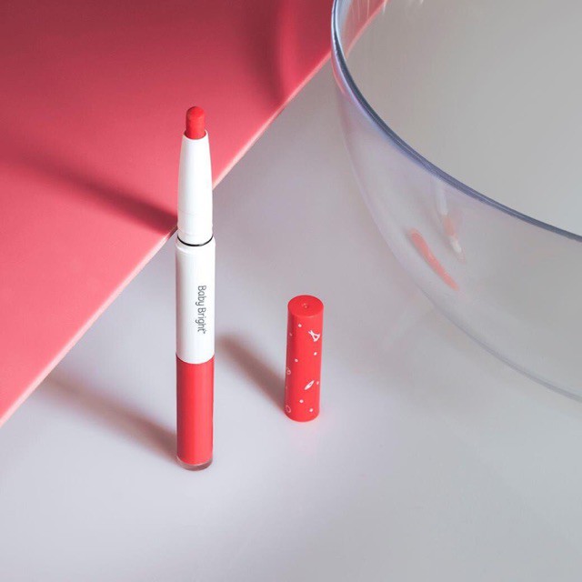 (Auth Thái)  Son Lì 2 Đầu Baby Bright Matte Cushion Lip &amp; Moist Tint