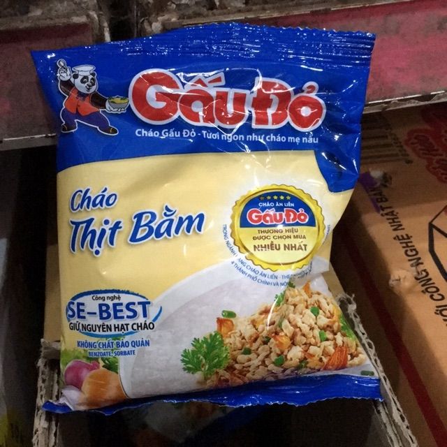 cháo  thịt  bằm  gấu  đỏ