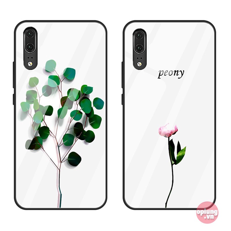 Ốp iPhone lưng kính hình HOA LÁ XANH họa tiết đơn gản 6/6plus/7/7plus/8/8plus/x/xs/xs max/11/11pro/11promax k166