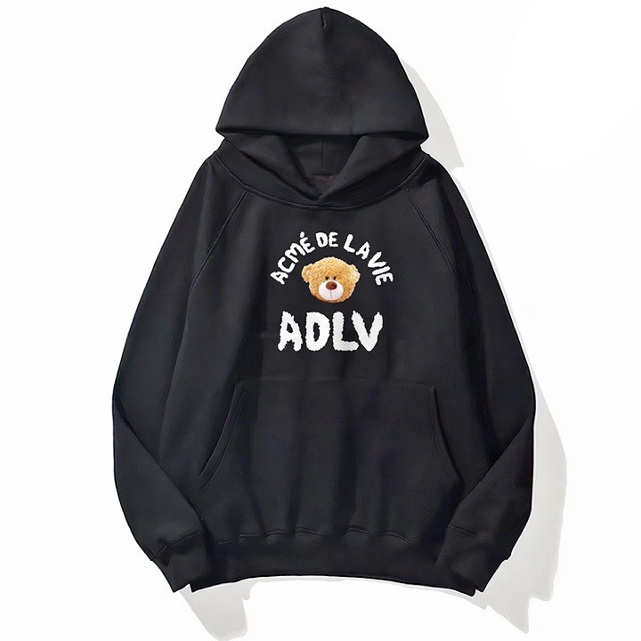 Áo nỉ hoodie ADLV GẤU , Áo nỉ hoodie unisex nam nữ form rộng oversize chất liệu Cotton kiểu dáng Hàn Quốc