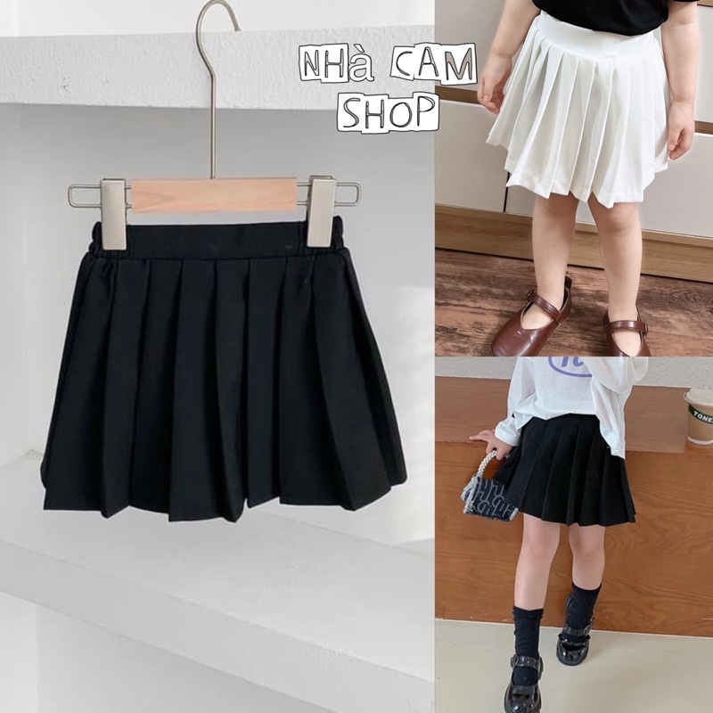 Chân Váy Xếp Ly Bé Gái Xinh Xắn Chất Umi 2 Màu Đen -Trắng - Nhà Cam