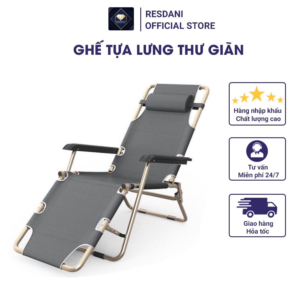 Ghế Xếp Thư giãn Đa Năng Cao Cấp Resdani A175 - (có thể ngã thành giường)