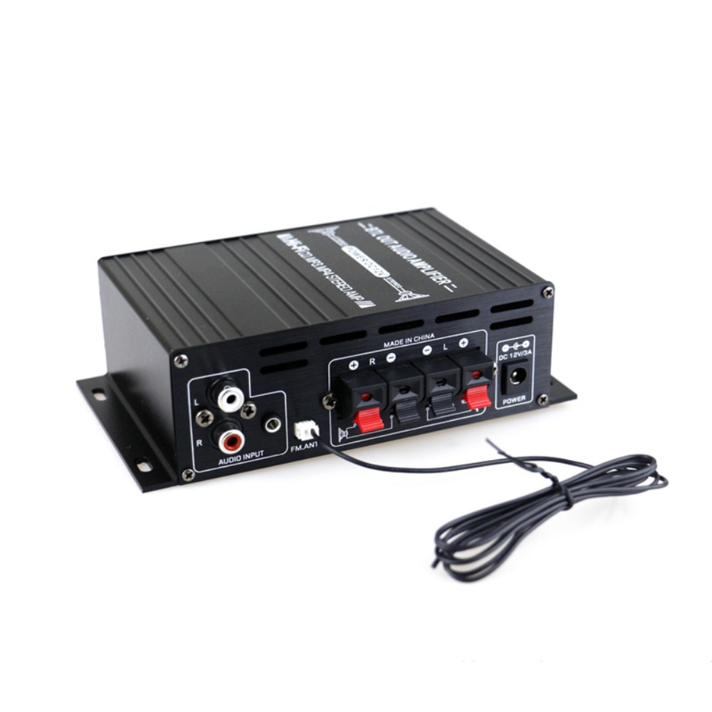 AK380 Power Amplifier Audio Karaoke Home Theater Amplifier 2 Channel Bluetooth Class D Amplifier USB / SD Aux Input/Home Black Dual Channel Easy Install Mini Power Amplifier