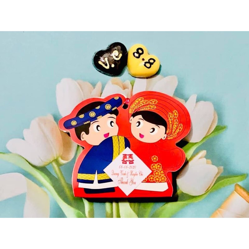 100 hộp quà cưới tặng khách dâu rể áo dài