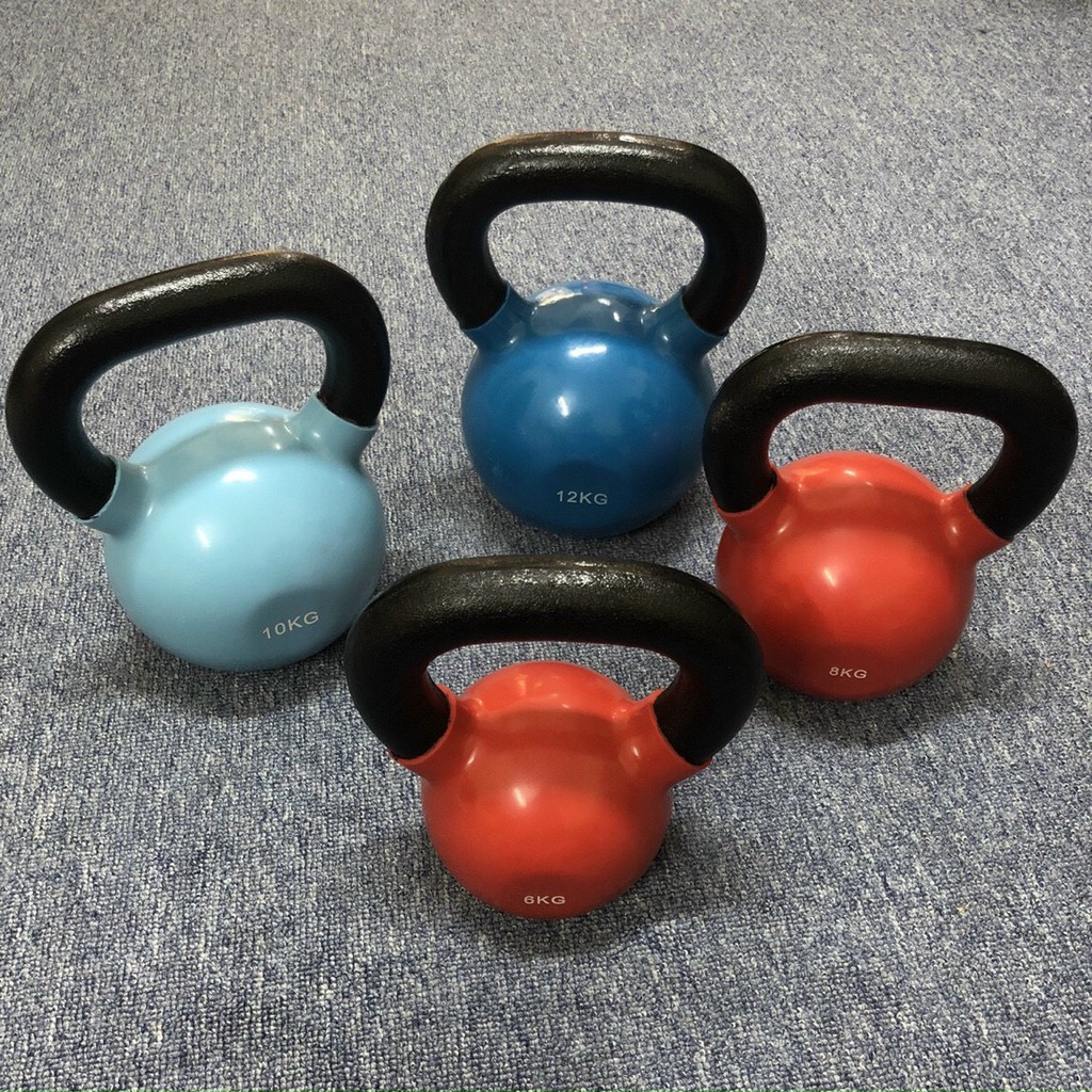 Tạ Bình Vôi,Tạ Ấm,Tạ Quai Xách Bọc Cao Su Cao Cấp Tập Gym 10 kg (KETTLEBELL) giao màu ngẫu nhiên