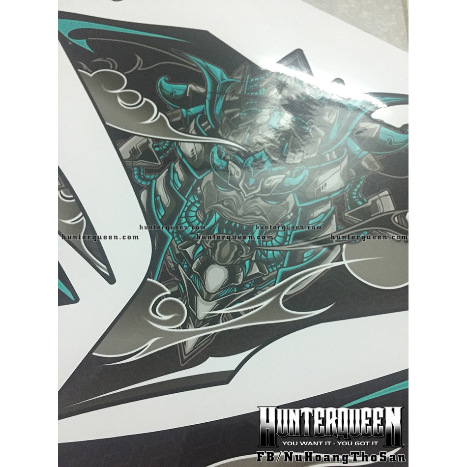 Tem Exciter 150. Tem rời Samurai xanh ngọc. Dán xe đen. Xe màu khác vui lòng inbox