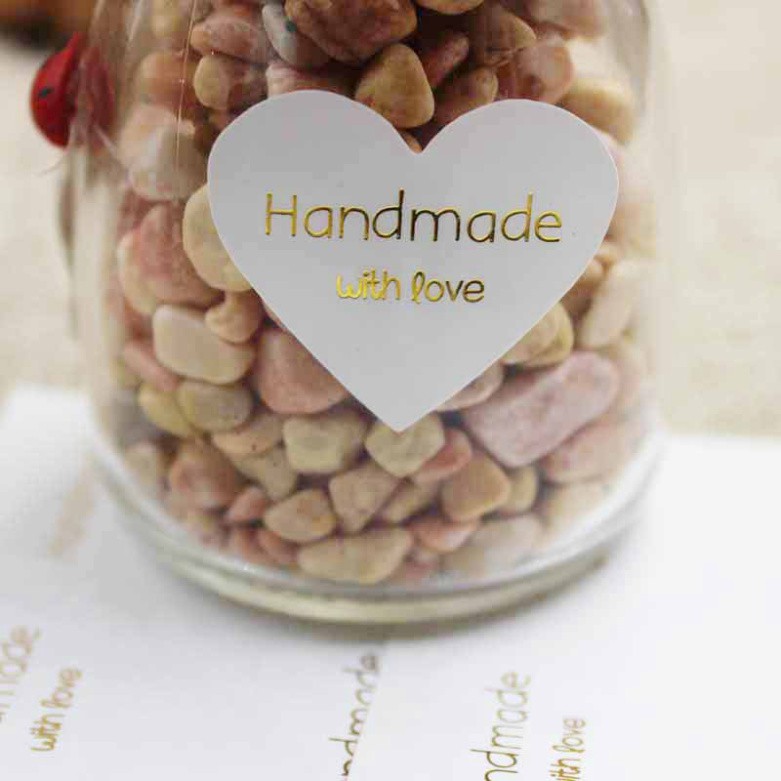 Bộ 16 Sticker hình trái tim dán hộp bánh handmade, quà tặng DYI dễ thương, tem dán quà tặng, túi giấy, thiệp Q680