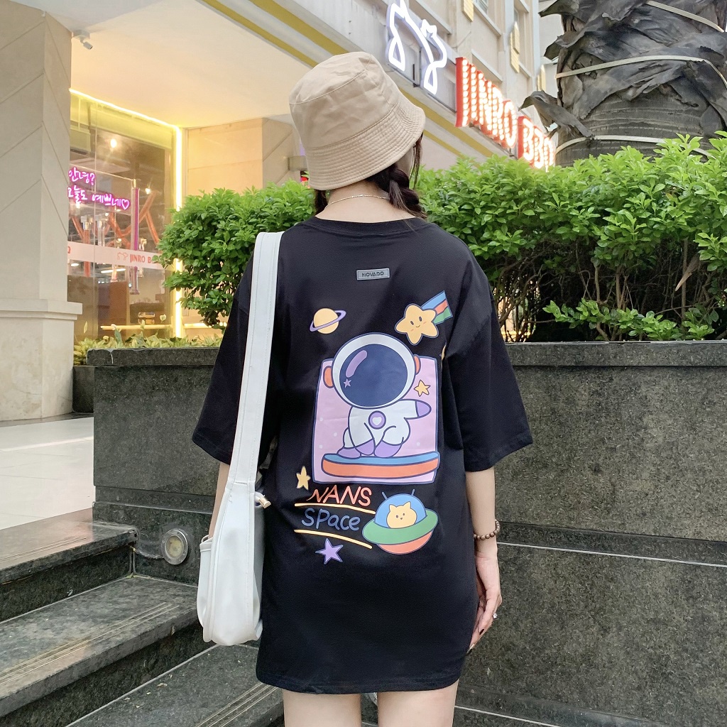 Áo Thun Tay Lỡ Form Rộng Local Brand Novado Fashion Spatial Cotton 4 Chiều Nam / Nữ Dày Dặn Thoáng Mát Đen N6Đ-NP