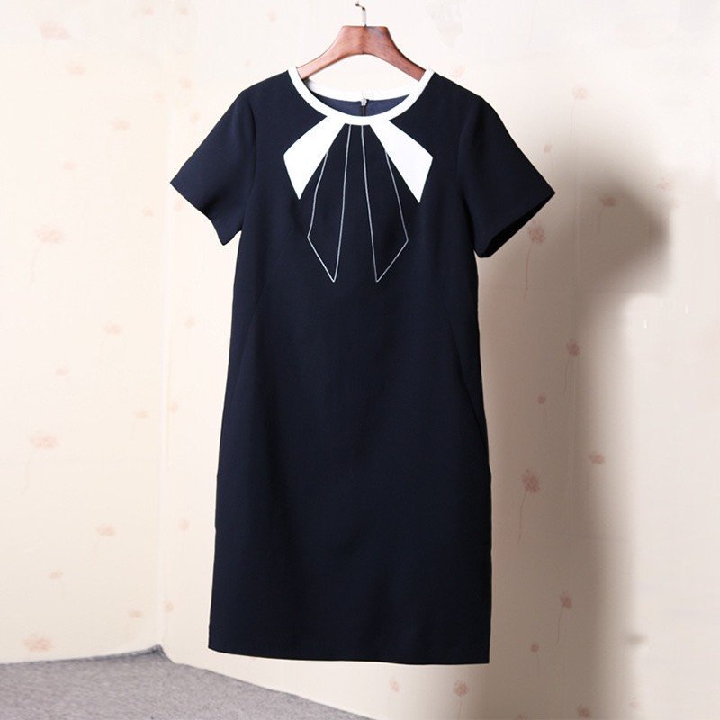 VÁY ĐẦM CÔNG SỞ VÁY SUÔNG ĐEN TAY NGẮN V156