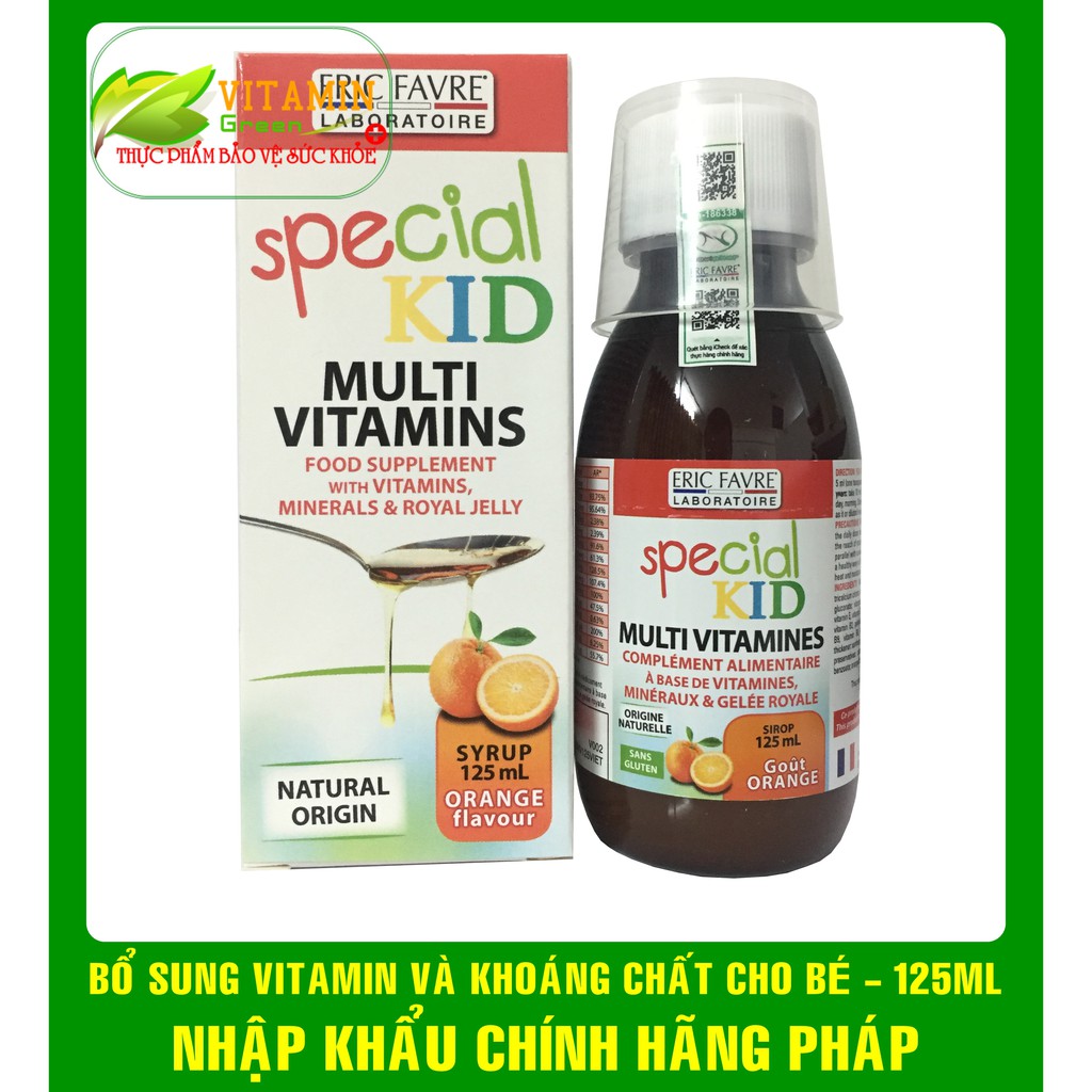 SPECIAL KID MULTIVITAMINES BỔ XUNG VITAMIN VÀ KHOÁNG CHẤT CHO BÉ 125ml | NHẬP KHẨU CHÍNH HÃNG PHÁP