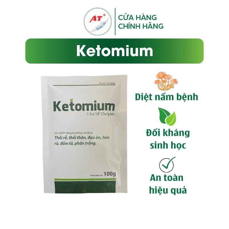Thuốc trị nấm bệnh AT Phòng trừ thán thư, thối cổ rễ, thối quả, đốm vòng – Ketomium đậm đặc 100g