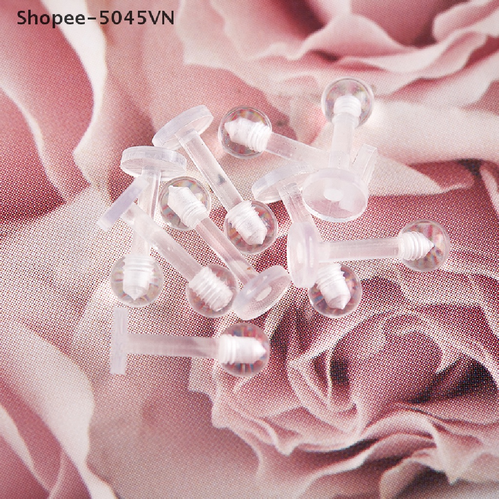 [rain] Set 10 Khuyên Môi / Khuyên Tai / Sụn Tai Bằng Acrylic Trong Suốt