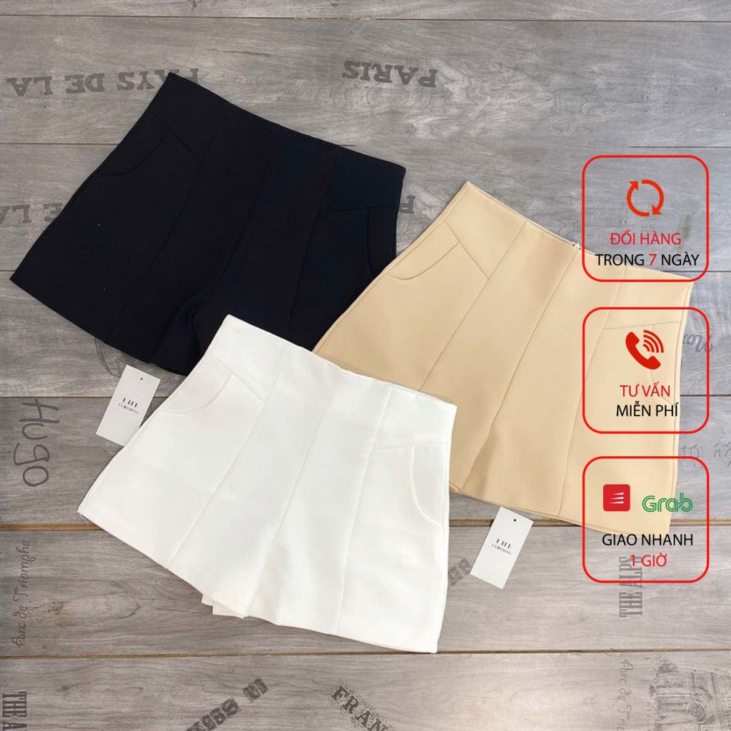 Quần short nữ Linbi basic cạp cao chất liệu mềm mại Liin clothing Q0123