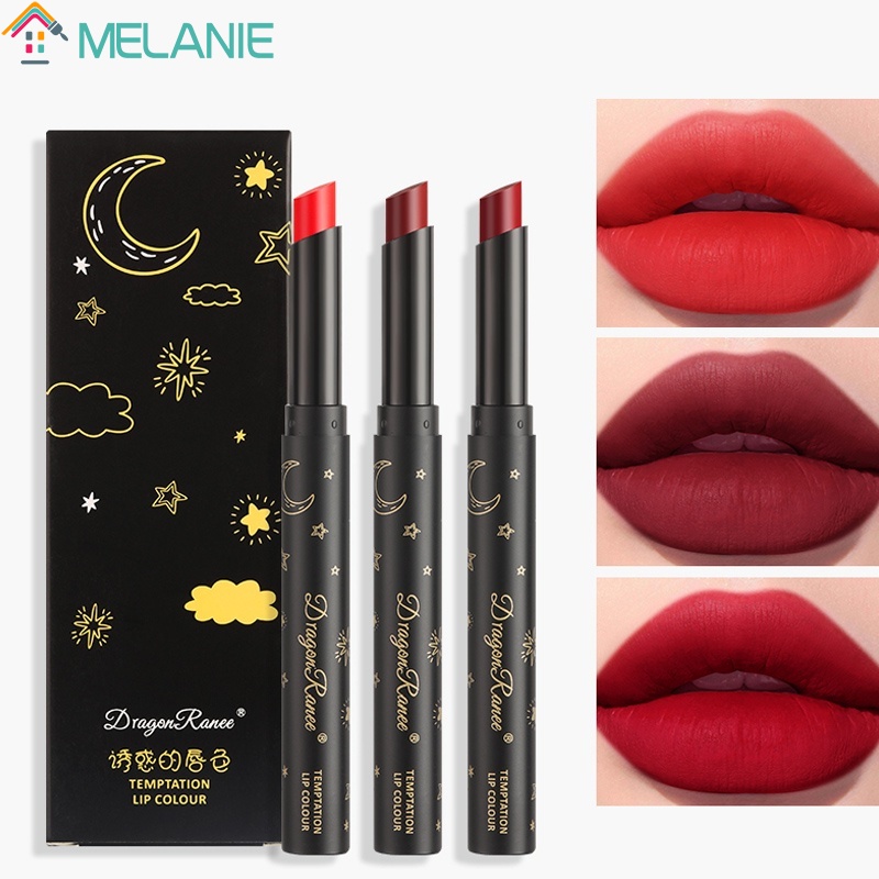 [Hàng mới về] Bộ 3 thỏi son màu nhung lỳ chống thấm nước dưỡng ẩm không dính cốc