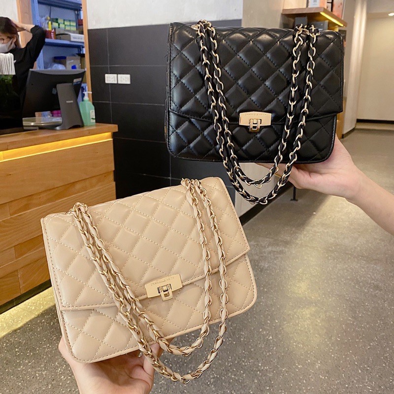 Túi xách nữ đeo chéo đẹp kẹp nách da pu ô trần trám size 24 giá rẻ đẹp TX-115