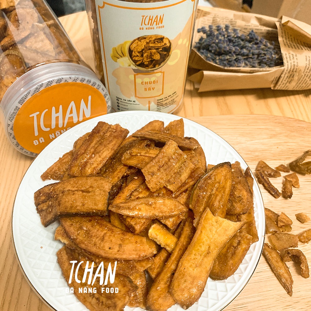 [250gr] Chuối Sấy Mè Gừng Giòn Thơm Tchan Food, Hàng Loại Ngon