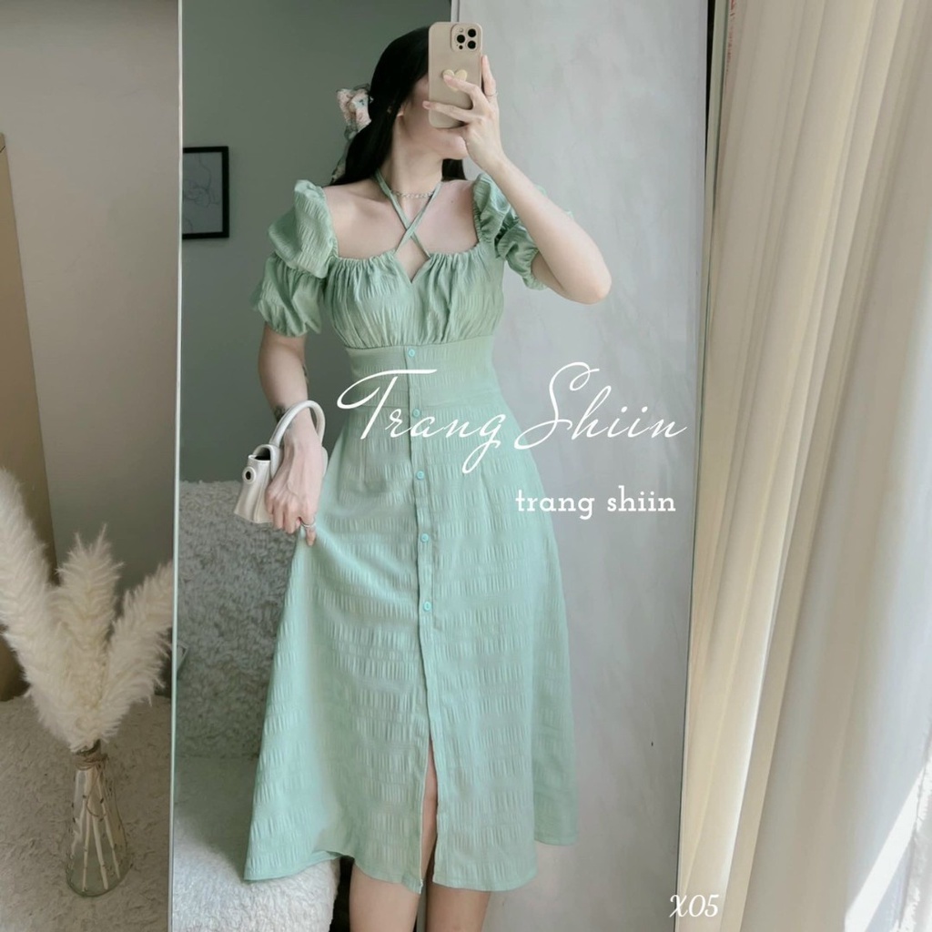 [Đầm sale 50% free ship] Đầm suông dự tiệc siêu xinh với thiết kế ôm eo tôn dáng phối tay phồng, cúp ngực, chất vải xốp